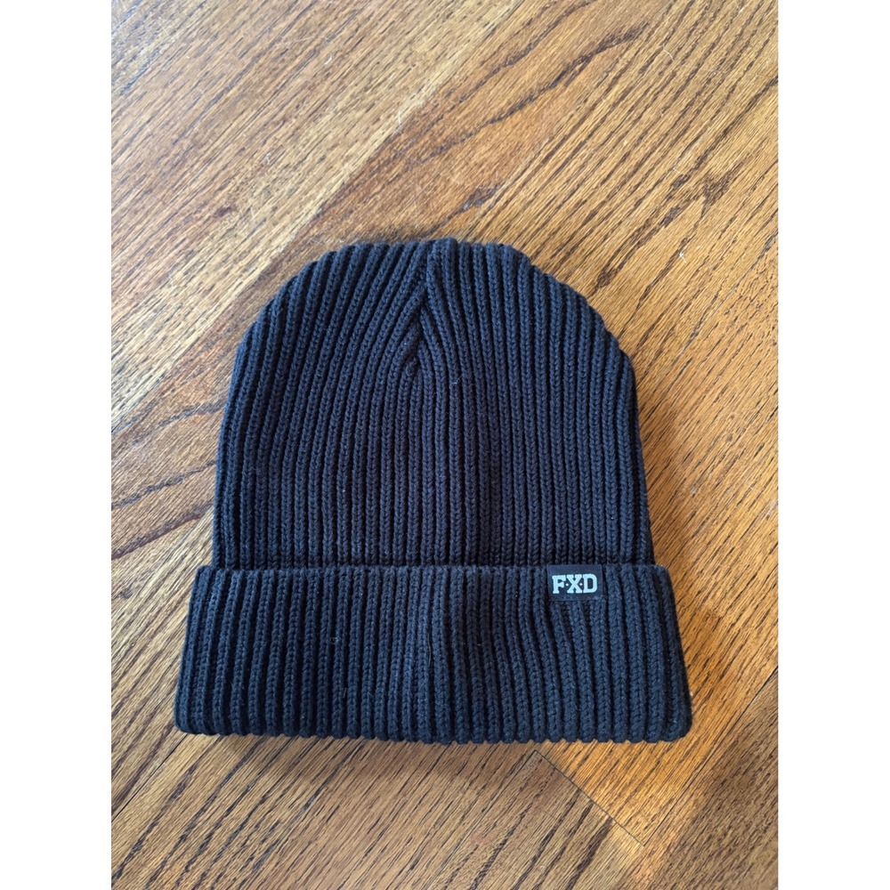 FXD BN-1 Ribbed Knit Beanie Black‎ Recycled Polyester Workwear Hat OS